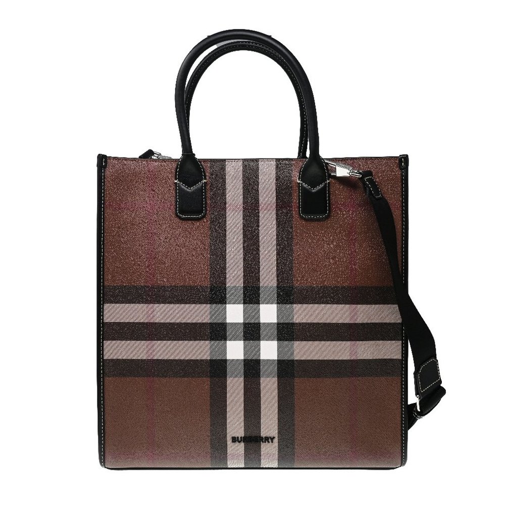 Burberry Unisex Denny Checked Large Tote Bag